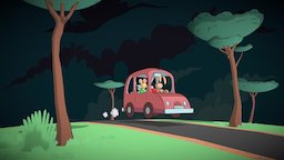 Lapinot & Nadia comics, rabbit, comic, cellshading, mcconey, lapinot, cartoon, blender, vehicle, car