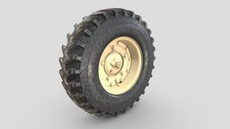 3d model-Schwimmwagen Wheel_Dark Yellow_Wet. schwimmwagen, car_wheel, deka_military, volkswagen_typ_128